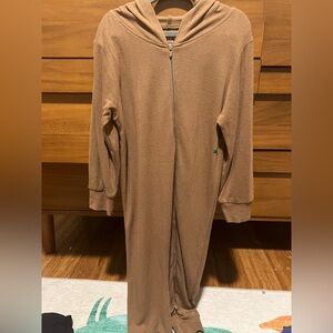 Kyte Brown Hooded Zip-Up Jumpsuit